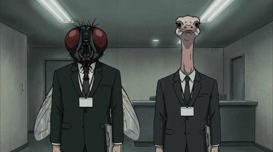 The two External Auditors, blocking the hallway